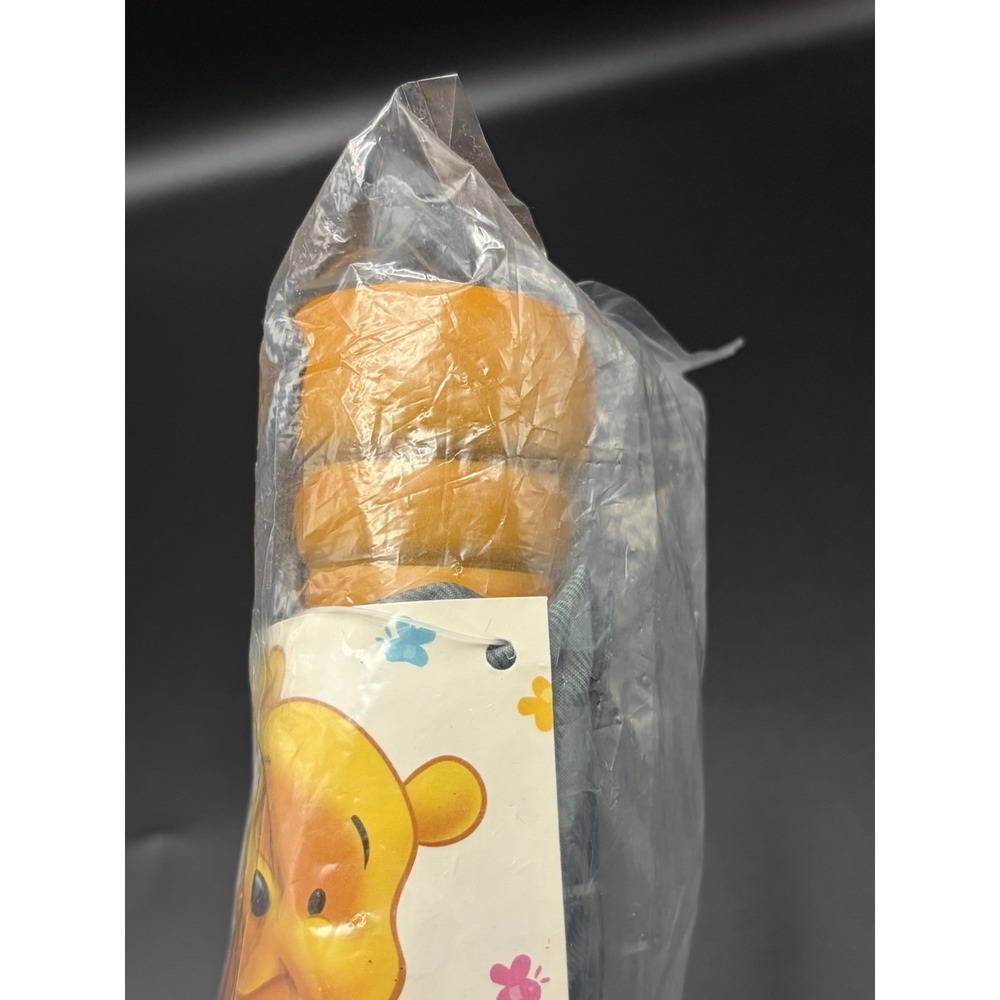 Avon Disney Pooh Umbrella Y2K Gray Black Plaid Bumblebees Honey Pot Handle - Picture 2 of 6